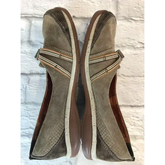 CHACO CLARA Tan Nubuck Flats Slip On Shoes Buckle Womens 8.5 (g1f) - Picture 6 of 10